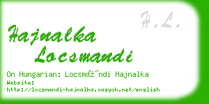 hajnalka locsmandi business card